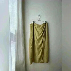 Sundance Serengeti Faux Wrap Skirt Mustard Yellow